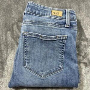 Paige Jeans Womens 27 Blue Verdugo Ankle Skinny Destructed Wash Raw Hem
